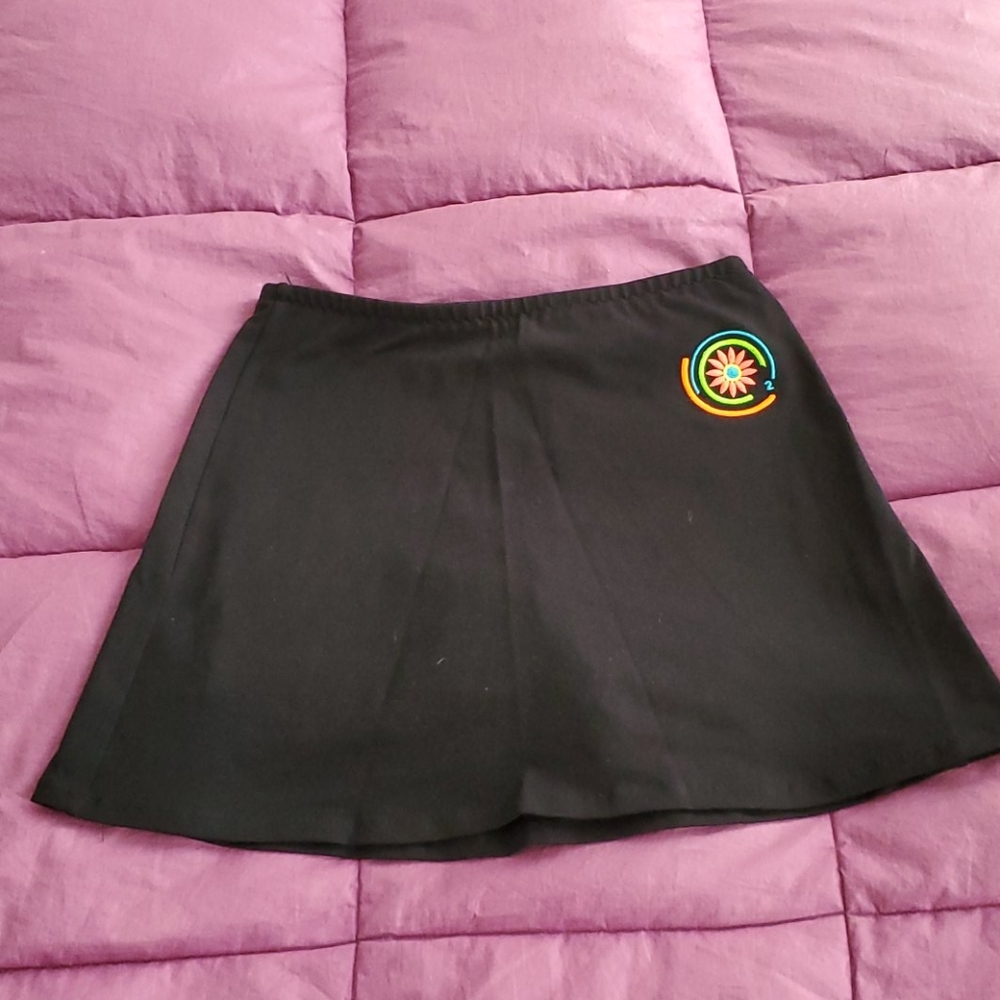 Margarita skort: black w neon embroidery Size M - Picture 2 of 2